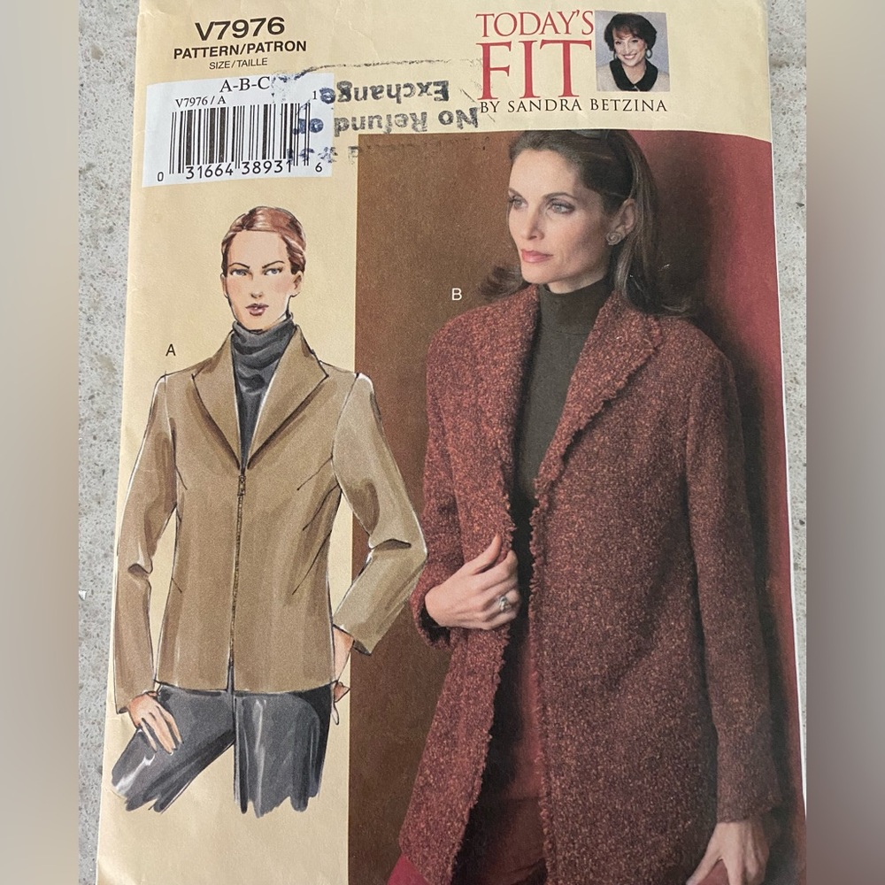 VOGUE PATTERN 7976 Women’s Jackets